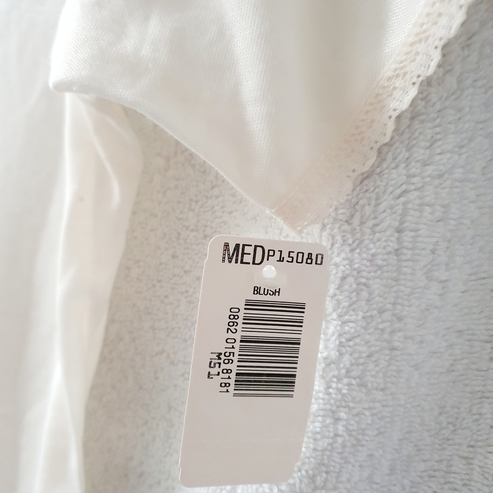 Cuddl Duds Women's Cream Short Sleeve V-Neck Tee - Picture 11 of 13